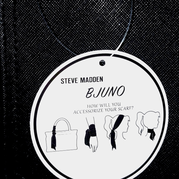 Steve Madden Bjuno Black Bag With Cheetah Scarf NWT - Picture 8 of 9